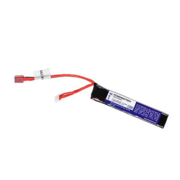 LiPo 7.4V 1100mAh 20C Stock Tube Type T-Plug (Pirate Arms)