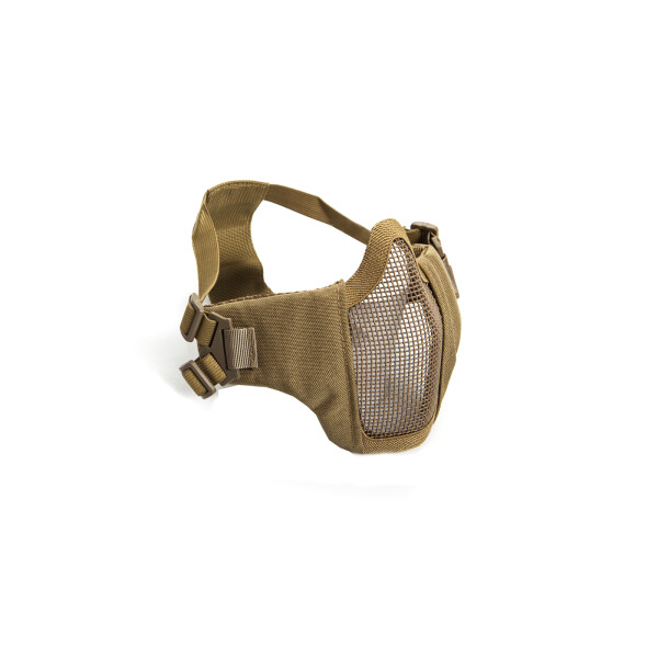 Mesh mask, cheek pad, metal front,lower half, Tan