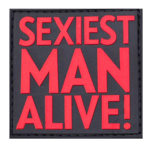 JTG Sexiest Man Alive Rubber Patch RED