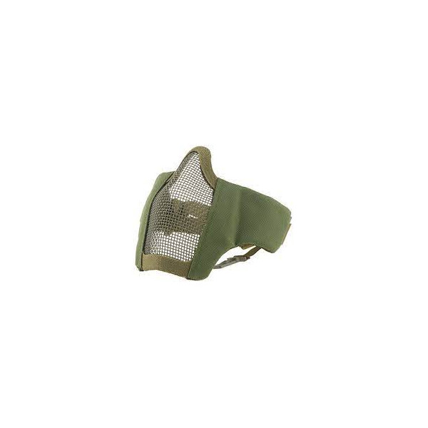 Mesh mask, cheek pad, metal, lower half, Olive