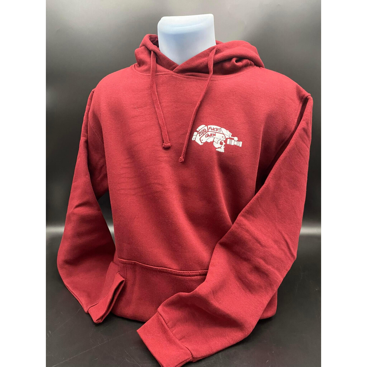 Airsofter Hoodie Red "Zero Fucks Given" M...