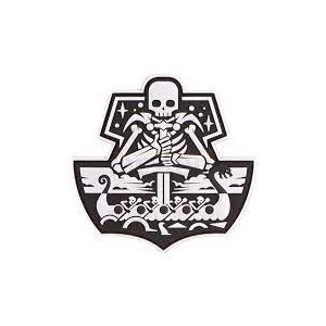 Ghost Ship Skull Rubber Patch White