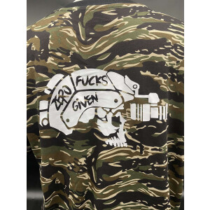 Airsofter Shirt Tiger Stripe "Zero Fucks Given" M " Jungle Edition"