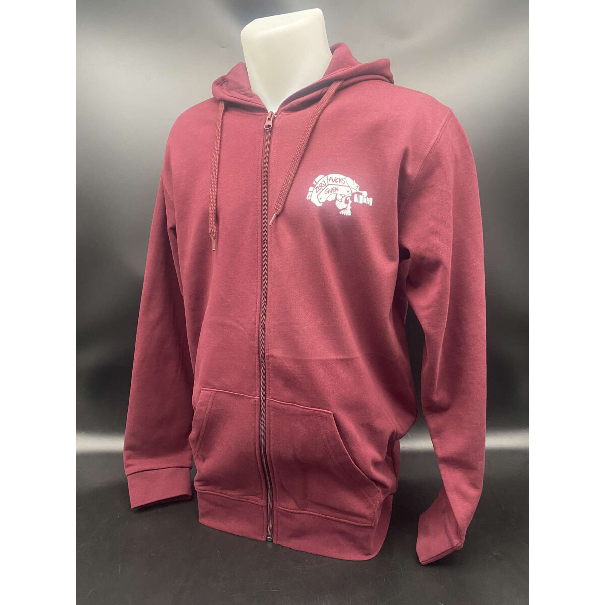 Airsofter Zip Hoodie Red "Zero Fucks Given" M...