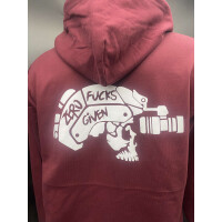 Airsofter Zip Hoodie Red "Zero Fucks Given" M "Range Day Edition"