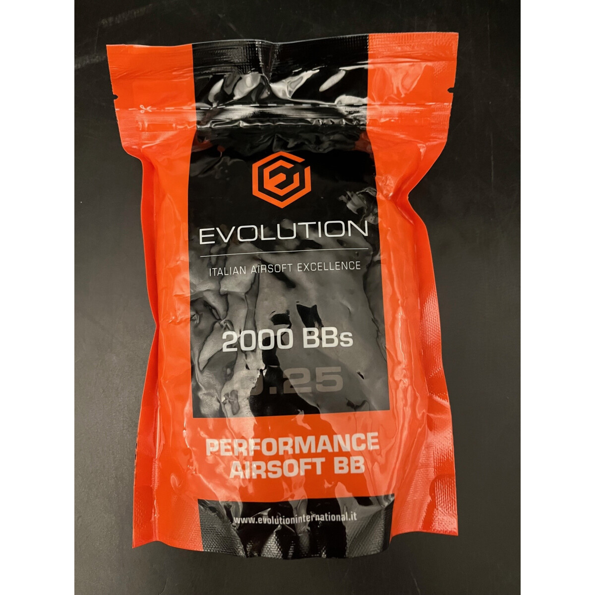 Evolution 0.25g Airsoft BBs 2000rds (Non-Bio)