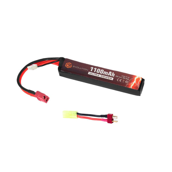 Evolution Li-Po Ultra Power 11.1V 1100mAh 20C - 40C Peak with T- Plug + Adapter
